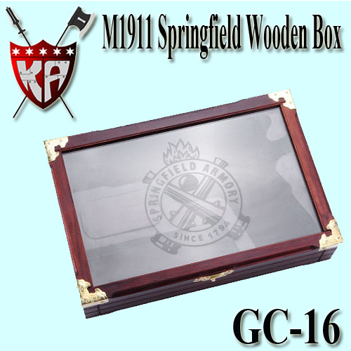 M1911 Springfield Wooden Box With Glass