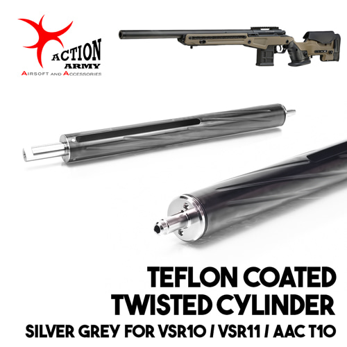 Teflon Coated  Twisted Cylinder Silver Grey / VSR10,11,AAC10